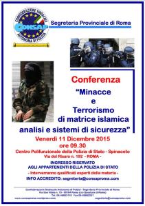 Conferenza di studio dal tema "Minacce e Terrorismo di matrice Islamica, Analisi e Sistemi di Sicurezza"