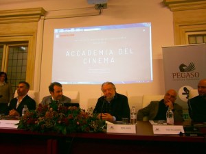 Momenti della presentazione dell'Accademia del Cinema alla PEGASO Università