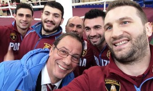 Roma, la Polizia di Stato inaugura il Palazzetto Amerigo Vespucci. Nella foto il Campione Cammarelle e il Direttore Tecnico settore Pugilato Fiamme Oro Claudio De Camillis