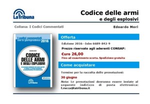 Promo Codice Armi CONSAP al 30 6 2016