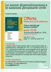 "Le nuove depenalizzazioni e le sanzioni pecuniarie civili" di Francesco Bartolini