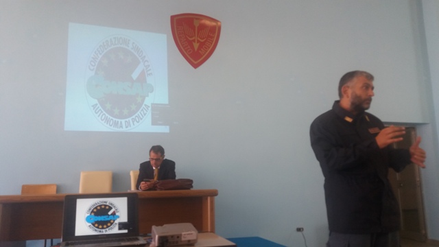 Le fasi dell'assemblea sindacale CONSAP al I° Reparto Mobile di Roma