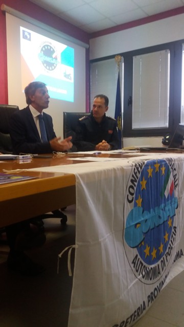 Assemblea Sindacale CONSAP al Reparto Prevenzione Crimine Lazio, il saluto del Dirigente del Reparto dr. Federico Zaccaria
