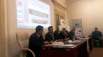 Il tavolo dei relatori al convegno sull'omicidio stradale organizzato dalla CONSAP presso l'Università Pegaso di Roma