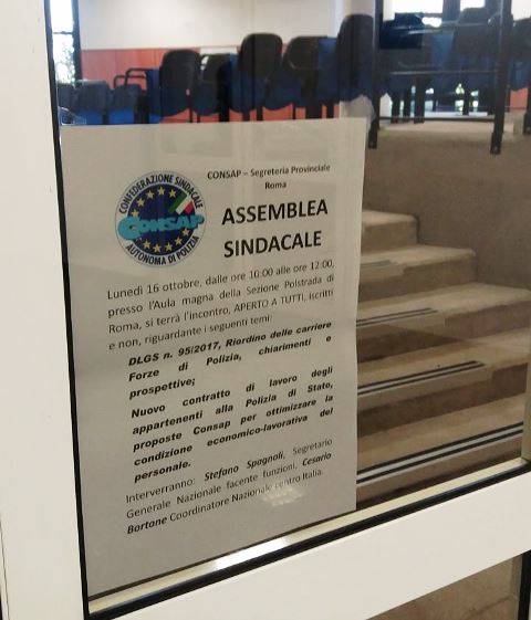 Polizia Stradale, Compartimento Lazio e Sezione Roma, partecipata assemblea sindacale CONSAP