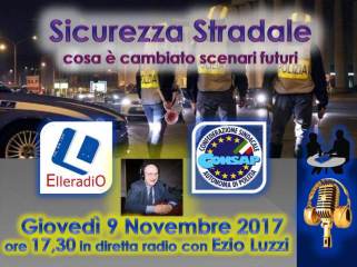 Sicurezza Stradale, giovedì 9 novembre 2017 ore 17.30 in diretta con Ezio Luzzi