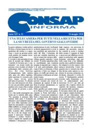 CONSAP Informa n. 21 del 26 Maggio 2018
