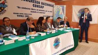 Nella foto l'intervento di Gianluca Guerrisi, Segretario Generale CONSAP di Roma, eletto Dirigente Nazionale Coordinatore per l'Italia Centrale, componente dell'Esecutivo Nazionale e Consigliere Nazionale