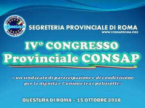 Manifesto introduttivo del IV° Congresso Provinciale CONSAP Roma