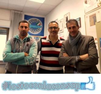 Nella foto da sinistra: Risuleo, Barillari e Guerrisi nella sede della CONSAP a Roma