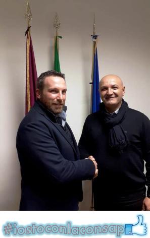 Ispettorato P.S. Viminale - Il neo Segretario Locale Franco Di Giulio con il Coordinatore Nazionale della Consulta dei Tecnici Polizia di Stato CONSAP dr Secondino Ricci