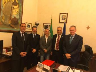 Senato della Repubblica, Ispettorato di P.S. da sinistra: il dr Ditta, Guerrisi, Luciani, Castelli e il dr Forgione