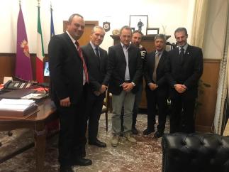 Viminale, Ispettorato di P.S. da sinistra: Castelli, il dr Piccolotti, Miccinilli, Di Giulio, il dr Montanarini e Guerrisi