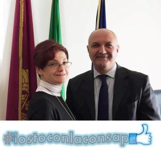 Dipartimento della P.S. Ufficio Analisi Programmi e Documentazione - Il neo Segretario Locale Emilia CONTI con il Coordinatore Nazionale della Consulta dei Tecnici Polizia di Stato CONSAP dr Secondino Ricci