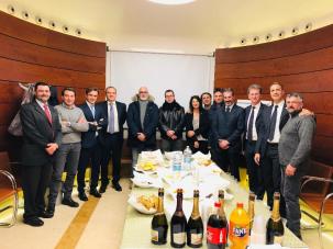 Presidenza del Consiglio dei Ministri, momenti del brindisi di fine anno e ventennio leasership, organizzato dalla CONSAP "Sezione Palazzo Chigi" . Tra il presenti il Direttore Ispettorato dr Roccheggiani