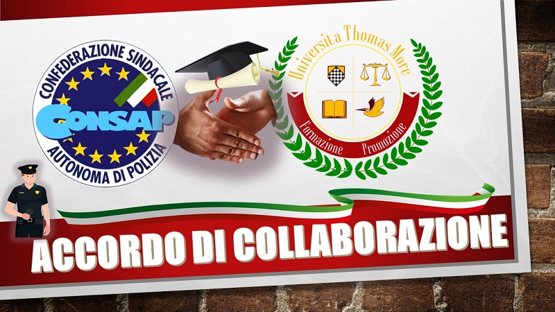CONSAP Roma e UPTM (Università Popolare Tommaso Moro): siglato l'accordo di collaborazione didattico-scientifica