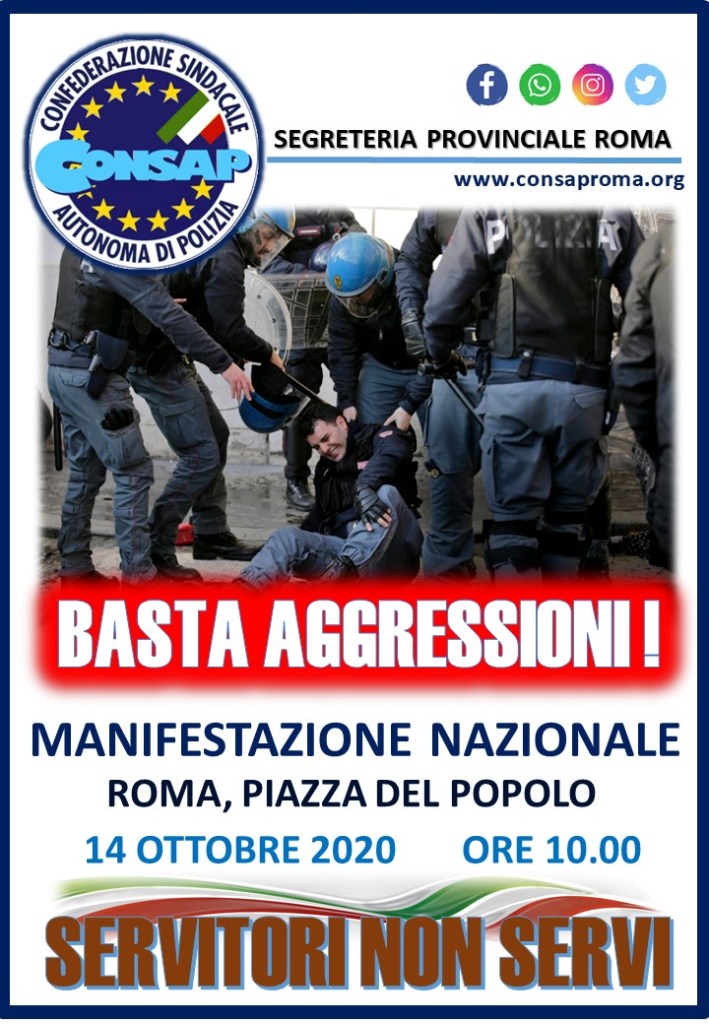 Servitori non Servi - Manifestazione Nazionale - Adesione Segreteria Provinciale CONSAP Roma