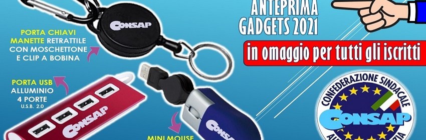 Annuncio Gadget CONSAP 2021 - Segreteria Provinciale di ROMA