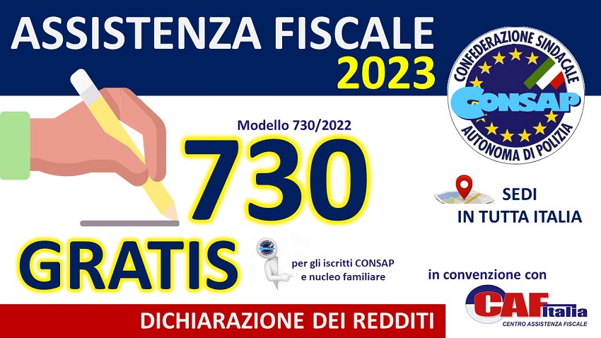 Convenzione CONSAP Caf Italia Srl 2023 - Assistenza Fiscale 730