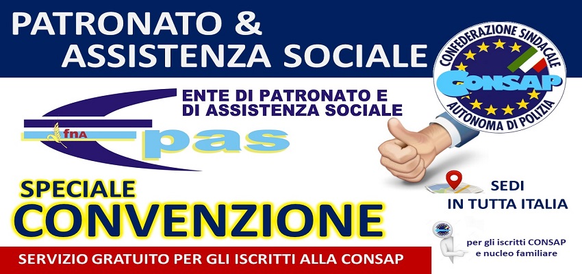Convenzione CONSAP e EPAS - Ente di Patronato e Assistenza Sociale 