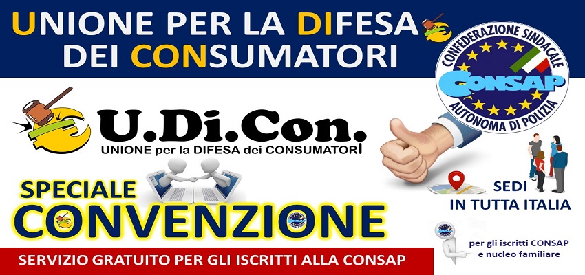 Convenzione CONSAP e UDICON - Unione per la Difesa dei Consumatori - 2023