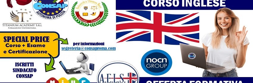 CORSO INGLESE - OFFERTA FORMATIVA 2023 - CONSAP ROMA SINDACATO DI POLIZIA