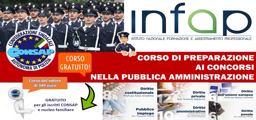 CORSO PREPARAZIONE CONCORSI P.A. - INFAP - CONSAP