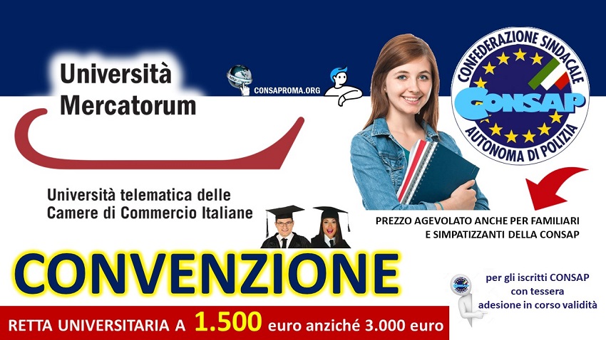 Convenzione CONSAP - UNIVERSITA' MERCATORUM 2023
